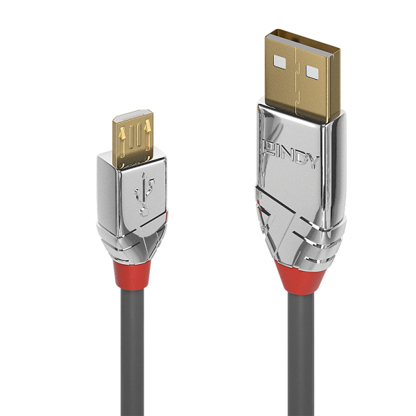 LINDY 2m USB 2.0 Typ A an Micro-B Kabel, Cromo Line