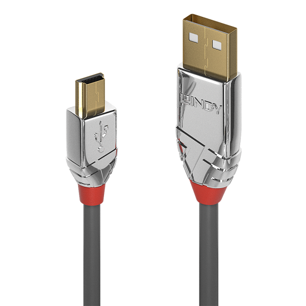 LINDY 2m USB 2.0 Typ A an Mini-B Kabel, Cromo Line