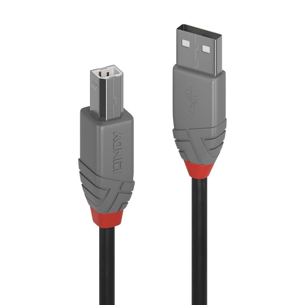 LINDY 5m USB 2.0 Typ A an B Kabel, Anthra Line