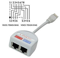 LINDY Port Doubler UTP 2x Telefon oder Token Ring über ein 8-adriges Kabel