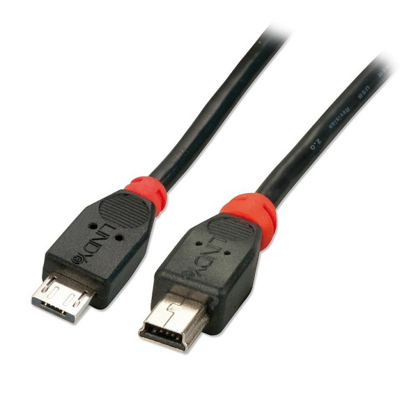 LINDY USB 2.0 Kabel Micro-A/Mini-B OTG, 0,5m