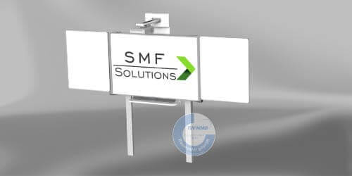 SMF PBW-F-WIP - Pylonen Boden-/Wandm., TÜV, inkl. Tafelflügeln, für Whiteboard + Epson-Projektor