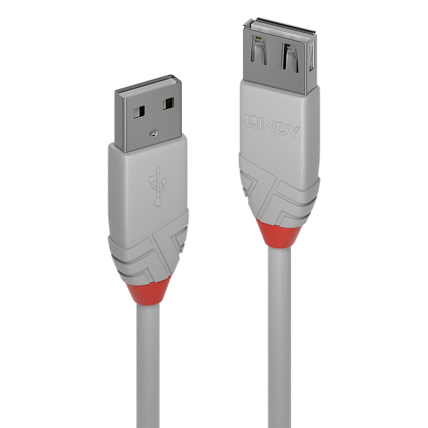 LINDY 0.2m USB 2.0 Typ A Verlängerungskabel, Anthra Line