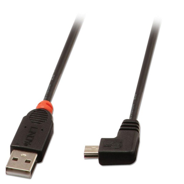 LINDY USB 2.0 Kabel Typ A/Mini-B 90° gewinkelt, 1m