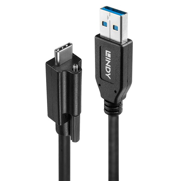 LINDY USB 3.1 A/C Kabel 1m, verschraubbar