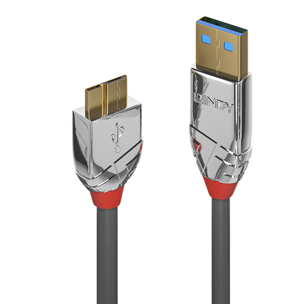 LINDY 1m USB 3.0 Typ A an Micro-B Kabel, Cromo Line
