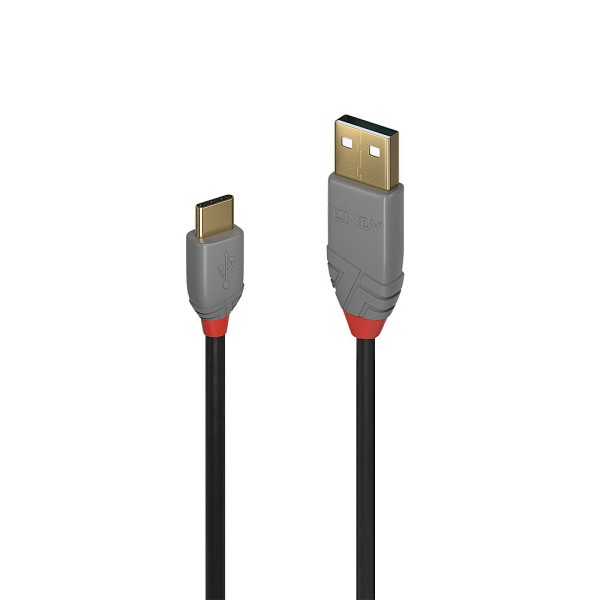 LINDY 2m USB 2.0 Typ A an C Kabel, Anthra Line