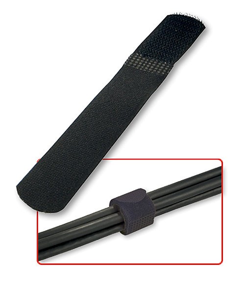 LINDY Klett - Kabelbinder, 10 Stück, schwarz