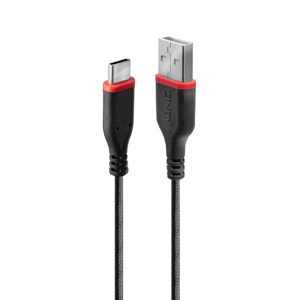 LINDY 3m verstärktes USB Typ A an C Ladekabel, 3A