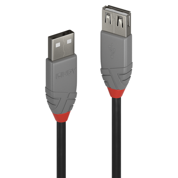 LINDY 0.5m USB 2.0 Typ A Verlängerungskabel, Anthra Line