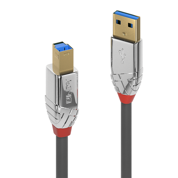 LINDY 3m USB 3.0 Typ A an B Kabel, Cromo Line