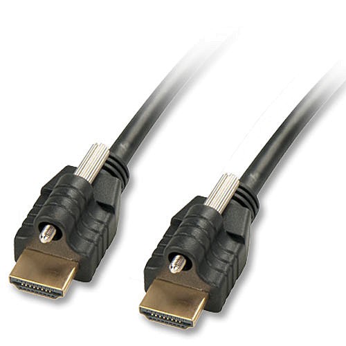 LINDY HDMI®-Kabel mit Ethernet & 2x Steckerschloss, Typ A/A, 1m