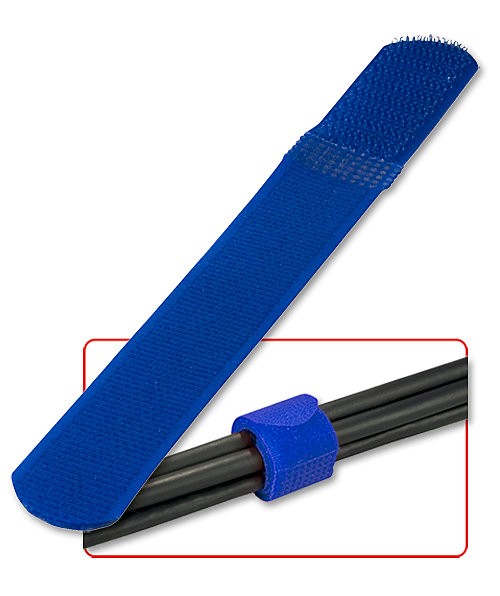 LINDY Klett - Kabelbinder, 10 Stück, blau