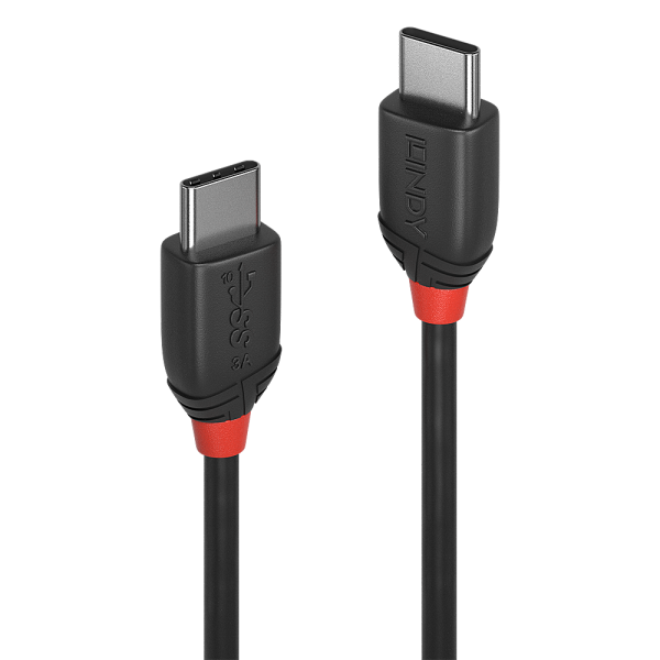 LINDY 1,5m USB 3.1 Typ C Kabel 3A, Black Line