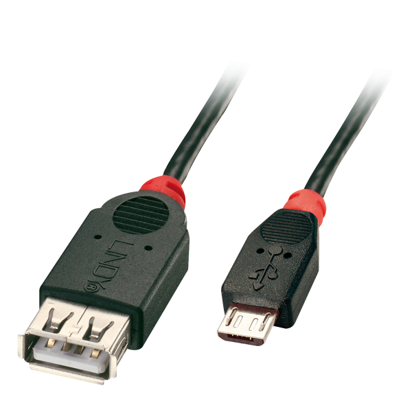 LINDY USB 2.0 Kabel Typ Micro-B/A OTG, 0,5m