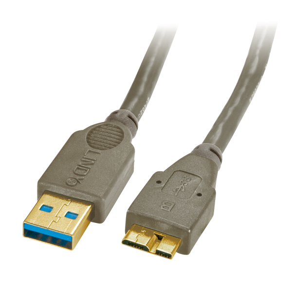 LINDY Premium USB 3.0 A/Micro-B, anthrazit, 2m
